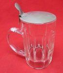 German WWI Iron Cross Glass Stein with Lid
