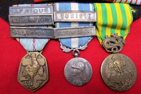  French WWII-Indo China, 7 Place Medal Bar, Medaille Militaire — image 4