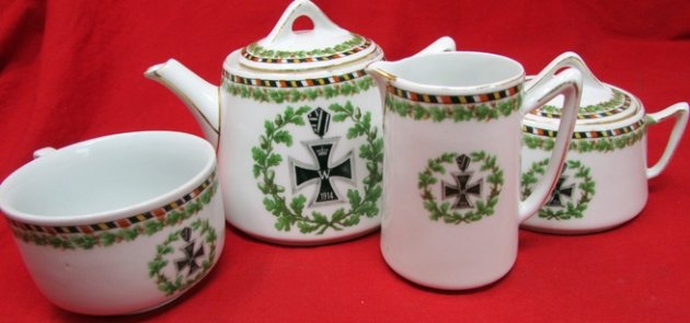  German WWI Iron Cross Ceramic Coffee Set, 4 Pieces — image 5