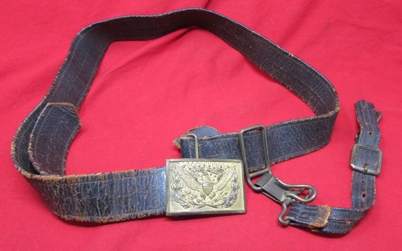  US Indian Wars Era, Army Officers Leather Sword Belt & Buckle — image 2
