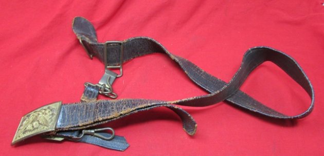  US Indian Wars Era, Army Officers Leather Sword Belt & Buckle — image 5