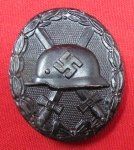 German WWII Black Wound Badge, Hollow Back