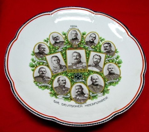  German WWI Large Patriotic Plate, German Army Commanders 1914 — image 2