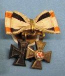 German WWI 2 Place Miniature Medal Bar With Original Box