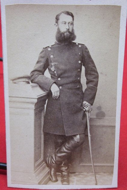  German Franco Prussian War CDV, Identified Officer 1871, French Photographer, Iron Cross — image 2