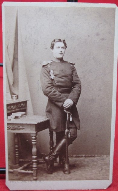  German Franco Prussian War CDV, German Officer, Identified, EK2, Wounded — image 2