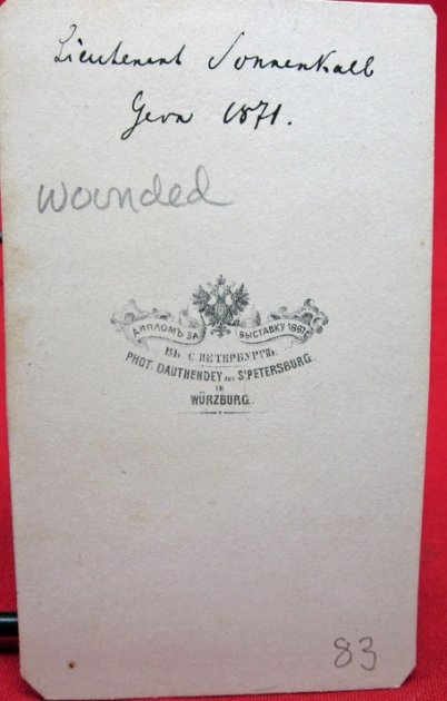 German Franco Prussian War CDV, German Officer, Identified, EK2, Wounded — image 3