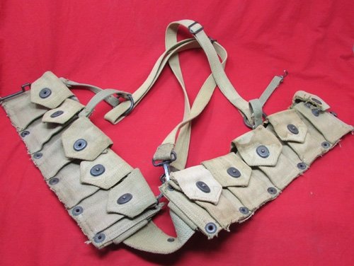  US WWII USMC M1923 10 Pocket Riflemans Cartridge Belt, Boyt With Suspenders — image 2