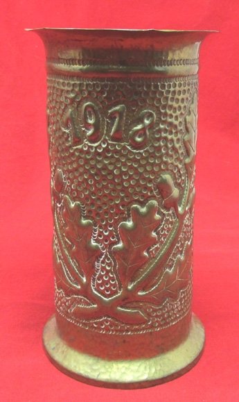  German  WWI Trench Art Vase, 1918 Argonnen — image 2