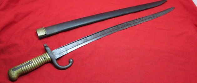  French M1866 Chassepot Bayonet, St.Etienne Arsenal, Modified Scabbard — image 5