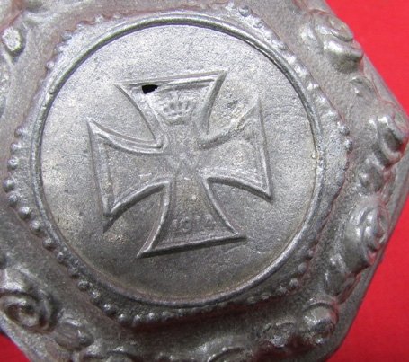  German WWI Patriotic White Medal Iron Cross Metal Trinket Box — image 3