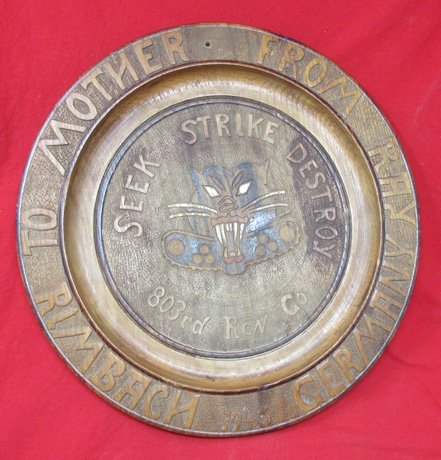  US WWII  German Hand Carved Wall Plaque, Tank Destroyer Souvenir — image 2