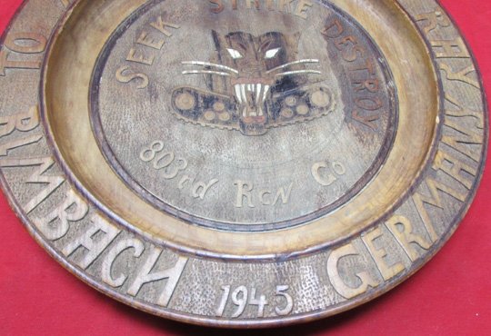  US WWII  German Hand Carved Wall Plaque, Tank Destroyer Souvenir — image 5