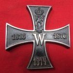 German WWI Iron Cross Patriotic Paperweight 1813, 1870, 1914