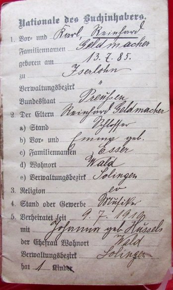  German WWI Soldbuch, Landsturm Infantry — image 4