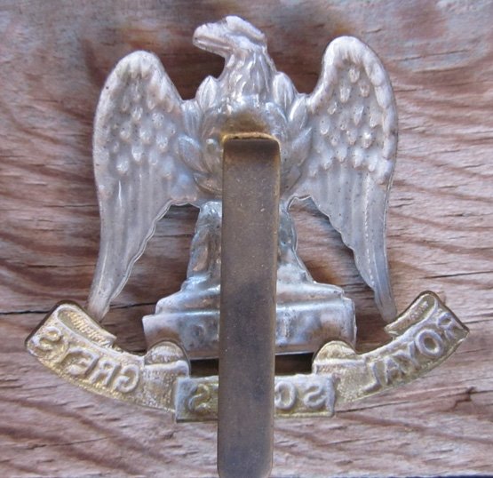  British WWI-WWII Scots Greys Cap Badge, Bi-Metal — image 3