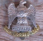 British WWI-WWII Scots Greys Cap Badge, Bi-Metal