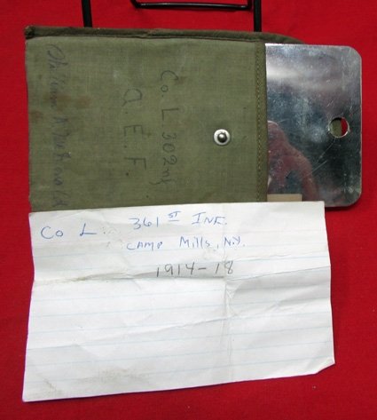  US WWI  Soldiers Mirror & Case, Identified — image 2