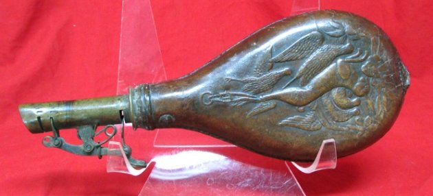  US Civil War Era, Leather Shot Flask, American Flask & Cap Co. — image 2