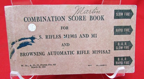  US WWII Combination Score Book US Rifles M1903, M1 BAR M1918A2 — image 2