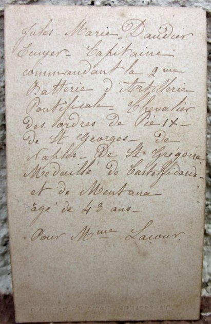  French 2nd Empire CDV, Identified Artillery Officer, Papal Medals — image 3