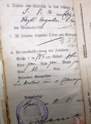  German WWI Soldbuch, Machine Gunner, EK2 1917 — image 6