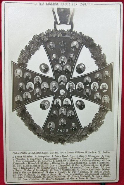  German Franco Prussian War Cabinet Card, 1870 Iron Cross — image 2