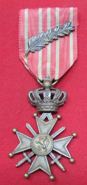  Belgian WWI Croix d Guerre w' Palm — image 2
