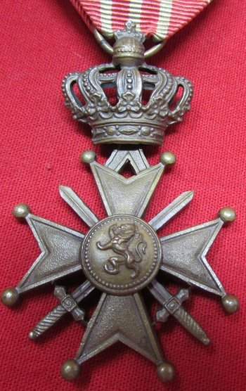  Belgian WWI Croix d Guerre w' Palm — image 3