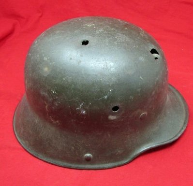  German WWII Battle Damaged M1916 Steel Helmet Shell — image 2