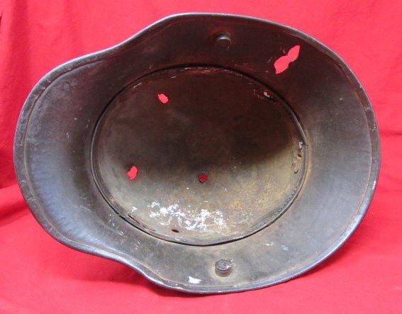  German WWII Battle Damaged M1916 Steel Helmet Shell — image 4