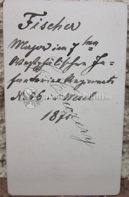  German Franco-Prussian War CDV, Major Fischer, IR 56, EK 2, Orleans France Photographer — image 4