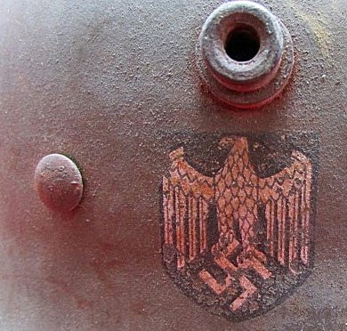  German WWI-WWII M1918 Army Reissue Steel Helmet & Liner — image 2