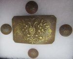 Russian WWI, Field Recovered Enlisted Buckle & 4 Buttons