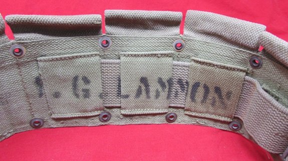  US WWII 10 Pocket Canvas Rifleman's Belt, R.M. Co. 1941 — image 3
