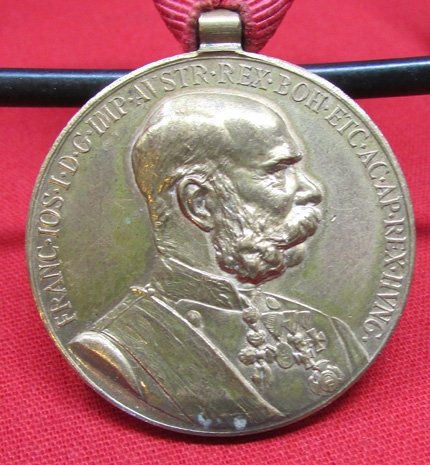  Austrian, Pre WWI, Signum Memoriae Medal & Military Ribbon — image 3