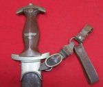 German WWII M1933 SA Enlisted Dagger & Hanger, Christianswerk Mfg