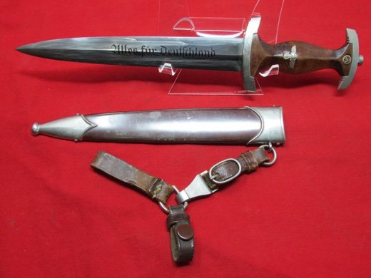  German WWII M1933 SA Enlisted Dagger & Hanger, AUGUST MALSCH Mfg — image 4