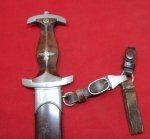 German WWII M1933 SA Enlisted Dagger & Hanger, AUGUST MALSCH …
