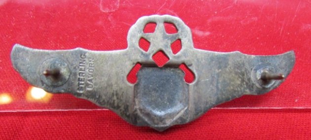  US Post WWII, 2 Inch Command Pilot Wings, Sterling, Clutchback, Davorn Mfg. — image 3