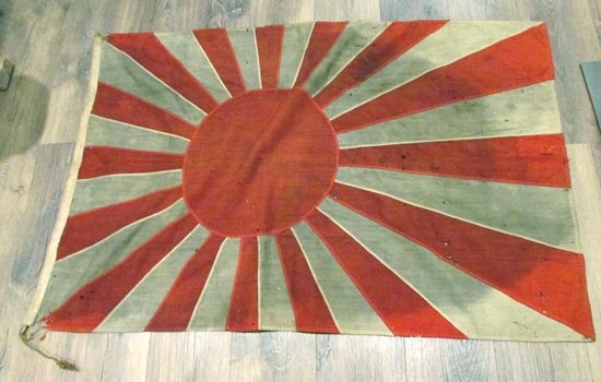  Japanese WWII Imperial Navy Ensign, Hand Sewn — image 2