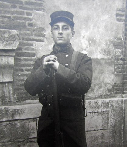  French WWI RPPC Soldier with Rifle and Equipment — image 3