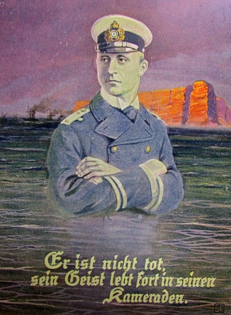  German WWI Patriotic Postcard, Weddigen U-29 Memorial Card — image 4