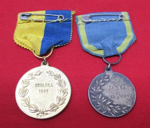  Swedish WWII Marksmanship Medals, Named, 1942, 1944 — image 3