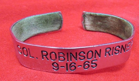  US Vietnam War MIA-POW Bracelet, Col. Robinson Risner 9-16-65, Korean War Ace — image 2