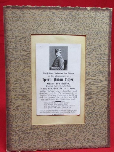  German WWI Mass Card, Bavarian Soldier — image 2