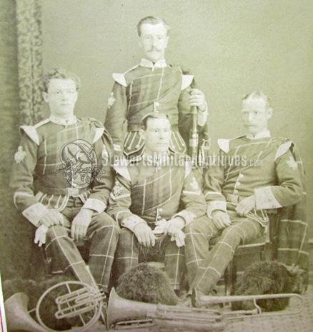  British Pre WWI, Highland Light Infantry Bandsmen Cabinet Card — image 3