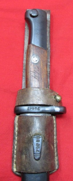  Yugoslavian M1924 Short Rifle Bayonet & Frog, Matching — image 3