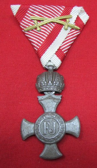  Austrian WWI Military Merit Cross with Crown — image 2