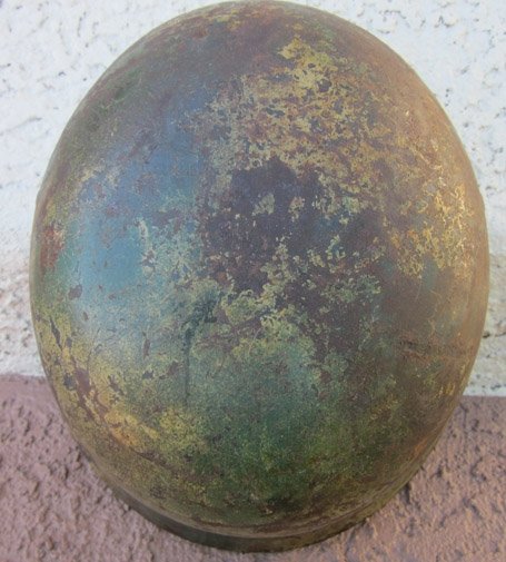  German WWII Luftwaffe M1935 Double Decal Camouflage Helmet, Drooptail ET66 — image 13